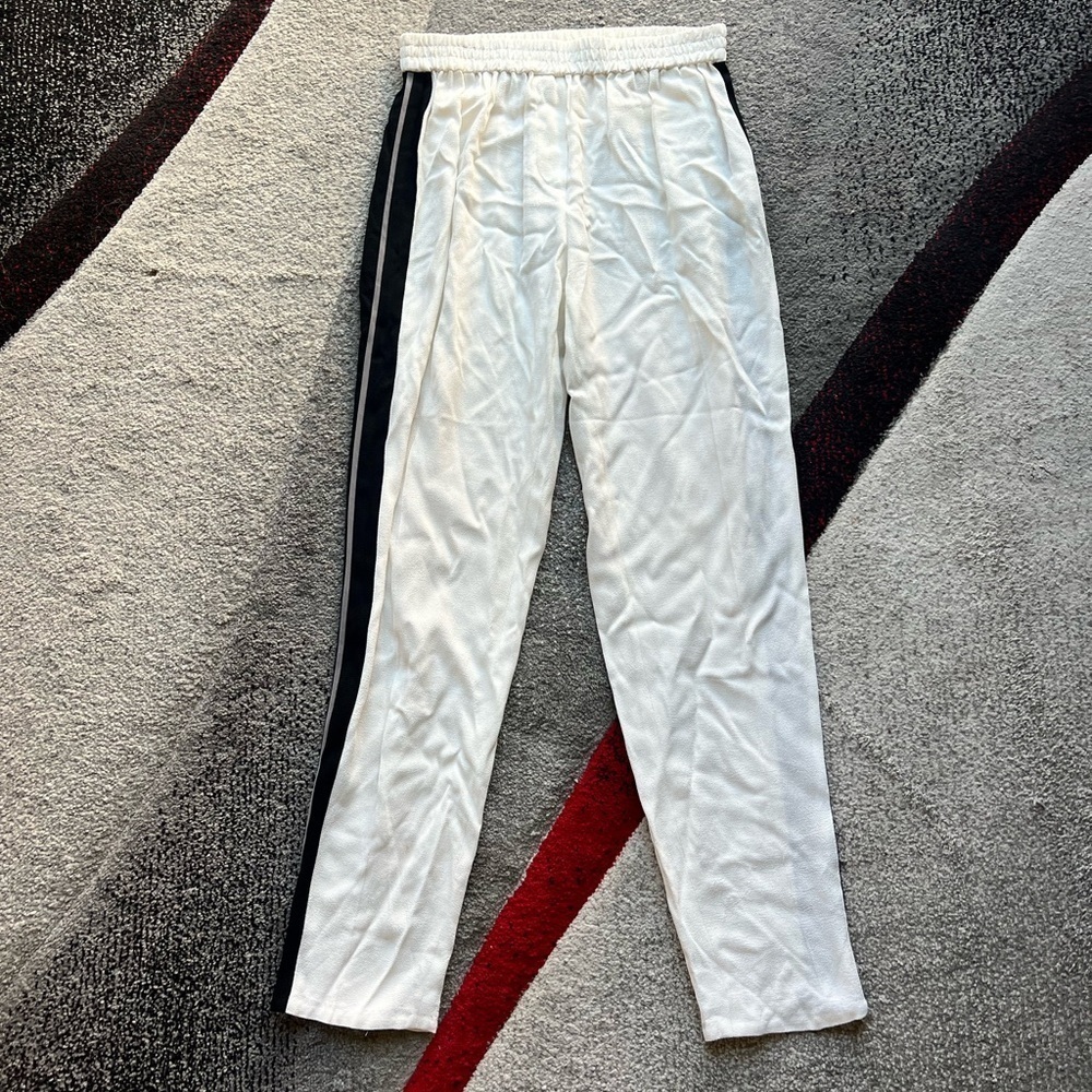 Kate Spade White Black Side Stripe Track Pants